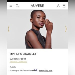 Auvere 22k gold Mini Lips Bracelet